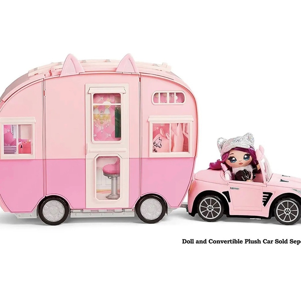 Na Na Na Surprise Kitty-Camper Play set, Pink Toy Car Vehicle For Fashion Dolls